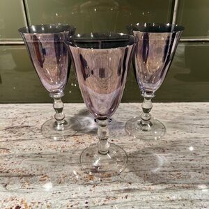 Pier 1 Elegant Purple Wine Glass Set 3